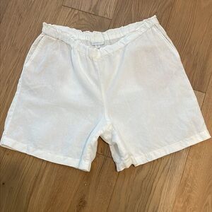 Pure Jill White Linen Shorts, Size Large
